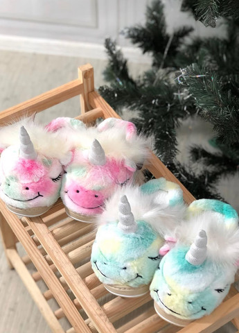 Голубые тапочки Lion с ушками, с вышивкой, с аппликацией