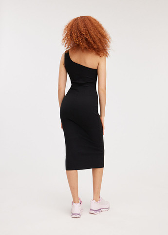 Чорна кежуал сукня на одне плече, сукня-майка Monki однотонна
