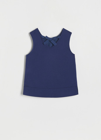 Темно-синяя однотонная блузка Reserved летняя