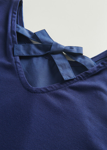 Темно-синяя однотонная блузка Reserved летняя