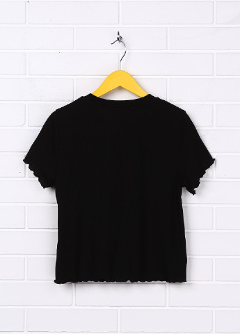 Черная летняя футболка с коротким рукавом Francesca's