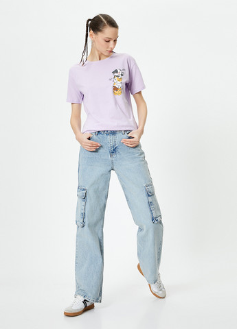 Светло-лиловая летняя футболка KOTON