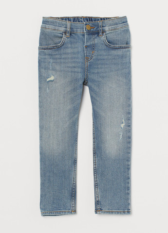 Светло-голубые демисезонные зауженные джинсы H&M