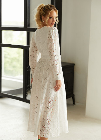 Білий кежуал біле плаття з натуральної бавовни Gepur однотонна