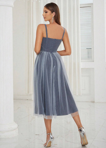 Сіро-голубий коктейльна сукня а-силует SHEIN однотонна