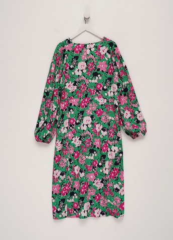 Зеленое кэжуал платье а-силуэт Boohoo с цветочным принтом