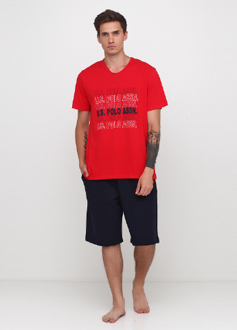 Кораловий демісезонний комплект (футболка, шорти) U.S. Polo Assn.