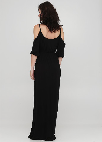 Черное кэжуал платье с открытыми плечами, в стиле ампир Boohoo однотонное