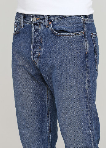 Синие демисезонные прямые джинсы Weekday