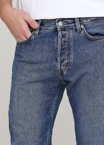 Синие демисезонные прямые джинсы Weekday