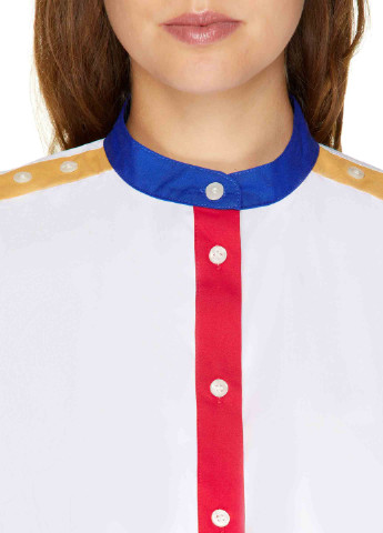 Белая кэжуал рубашка однотонная United Colors of Benetton