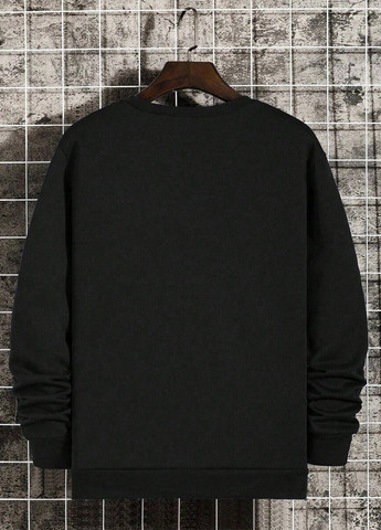 Черный свитшот SHEIN новогодний без декора (331821476)