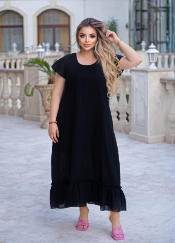 Черное женский длинный сарафан черного цвета р.50/52 373329 New Trend