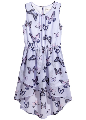 Комбинированное кэжуал платье без подклада H&M бабочки