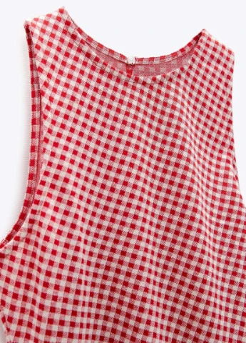Червона кежуал сукня Zara в клітинку