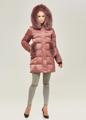 Рожева зимня куртка (хутро песця) MN