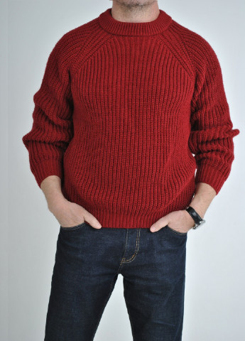 Темно-красный зимний свитер крупной вязки Berta Lucci