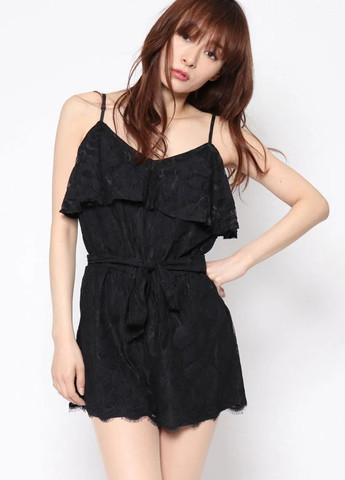 Комбінезон Guess комбінезон-шорти однотонний чорний вечірній, коктейльний нейлон