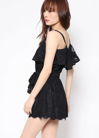 Комбінезон Guess комбінезон-шорти однотонний чорний вечірній, коктейльний нейлон