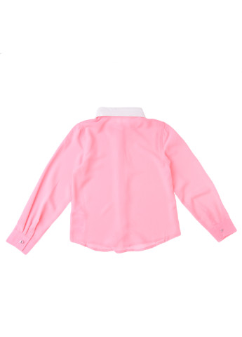 Розовая однотонная блузка с длинным рукавом De Salitto демисезонная