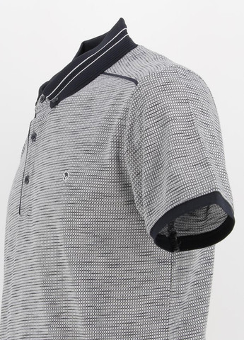 Черно-белая футболка-поло для мужчин Benson & Cherry с геометрическим узором