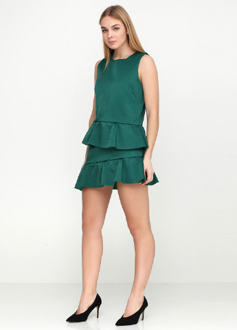 Зеленое кэжуал платье короткое H&M однотонное