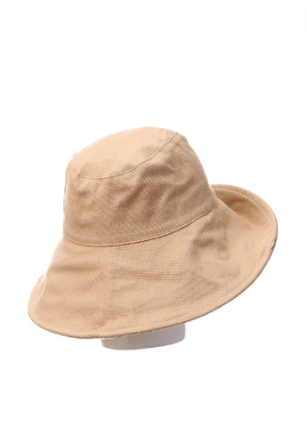 Шляпа Nobrand широкополая однотонная темно-бежевая пляжная хлопок