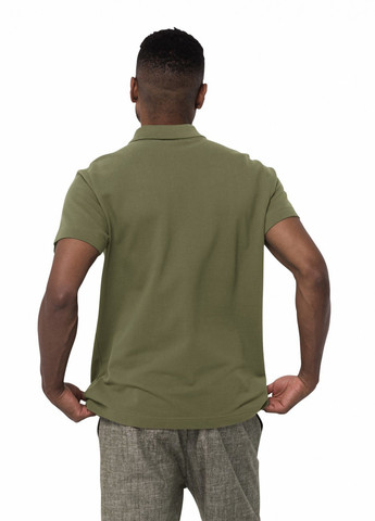 Оливковая (хаки) футболка-поло для мужчин Jack Wolfskin с логотипом