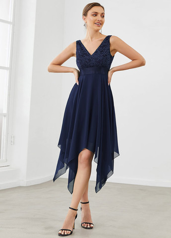 Синя коктейльна, кежуал сукня SHEIN однотонна