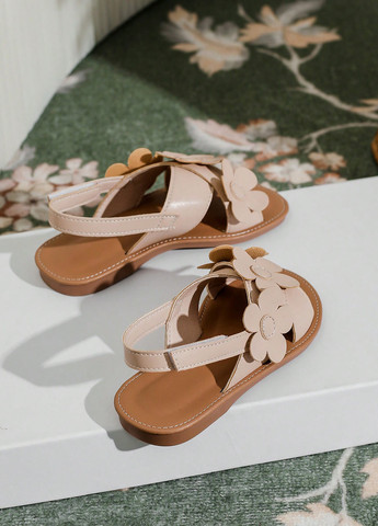 Светло-бежевые кэжуал босоножки SHEIN на липучке