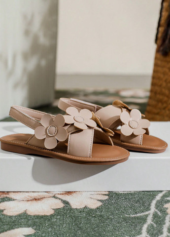 Светло-бежевые кэжуал босоножки SHEIN на липучке