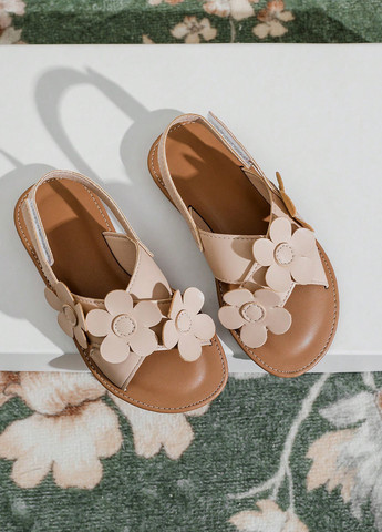 Светло-бежевые кэжуал босоножки SHEIN на липучке