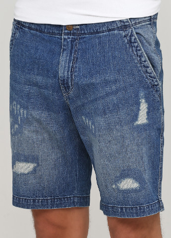 Шорты H&M однотонные голубые джинсовые хлопок
