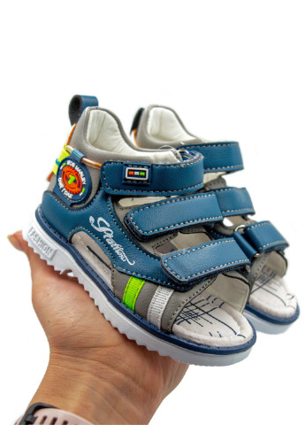 Синие кэжуал сандалии детские для мальчика Bessky на липучке