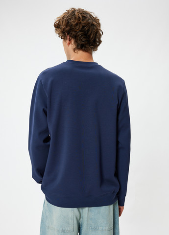 Темно-синій світшот KOTON напис без декору (362160004)