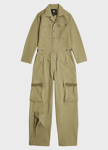 Комбинезон G-Star Raw комбинезон-брюки однотонный оливковый кэжуал хлопок
