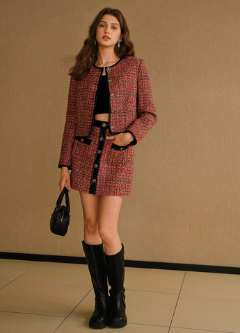 Разноцветная кэжуал в клетку юбка SHEIN а-силуэта (трапеция)