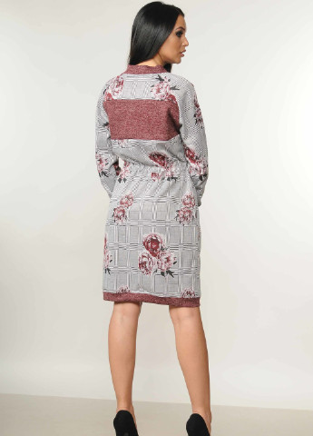 Бордовое кэжуал платье Ри Мари однотонное