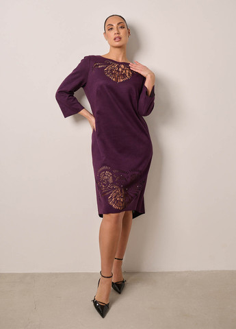 Вишневое деловое, кэжуал платье LibeAmore однотонное