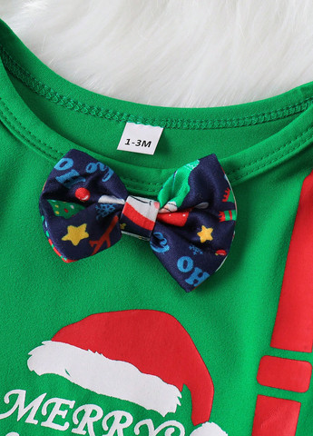 Зеленый зимний костюм (боди, брюки, шапочка) брючный SHEIN