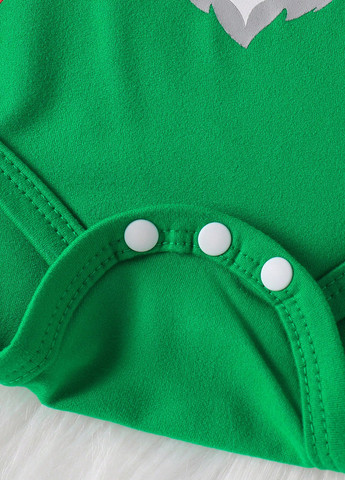 Зеленый зимний костюм (боди, брюки, шапочка) брючный SHEIN