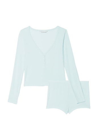 Блакитна всесезон піжама (лонгслів, шорти) лонгслів + шорти Victoria's Secret