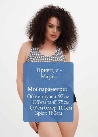 Чорно-білий літній купальник суцільний FS