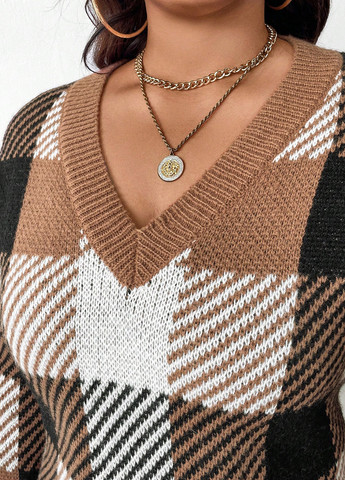 Комбінована кежуал сукня SHEIN в клітинку