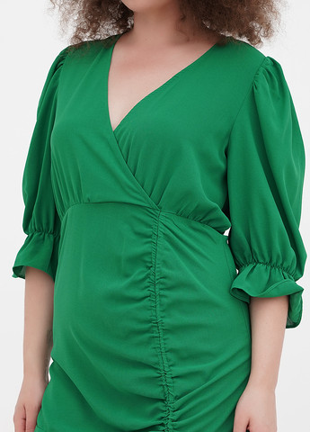 Зелена кежуал сукня на запах Boohoo однотонна