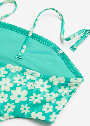 Салатовый летний купальник слитный, монокини H&M