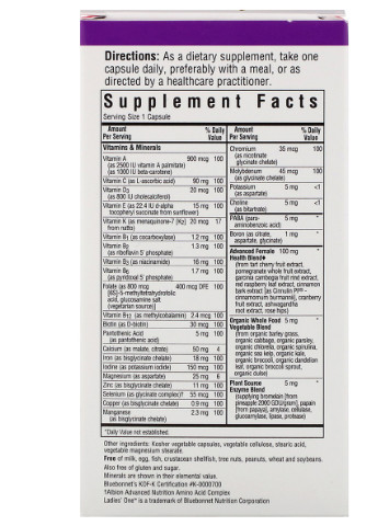 Женские Мультивитамины, Ladies' One,, 30 растительных капсул Bluebonnet Nutrition (228292437)