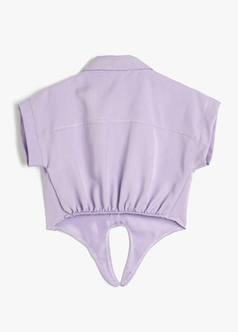 Светло-фиолетовая кэжуал рубашка однотонная KOTON