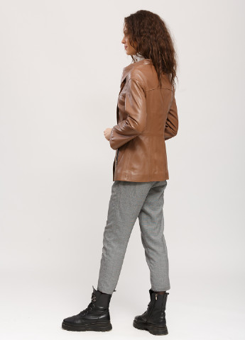 Світло-коричнева демісезонна куртка шкіряна NEBRASKA