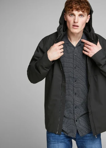Чорна демісезонна куртка Jack & Jones